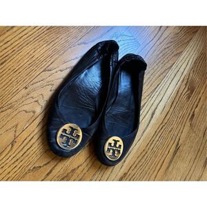 Tory Burch Reva black leather flats